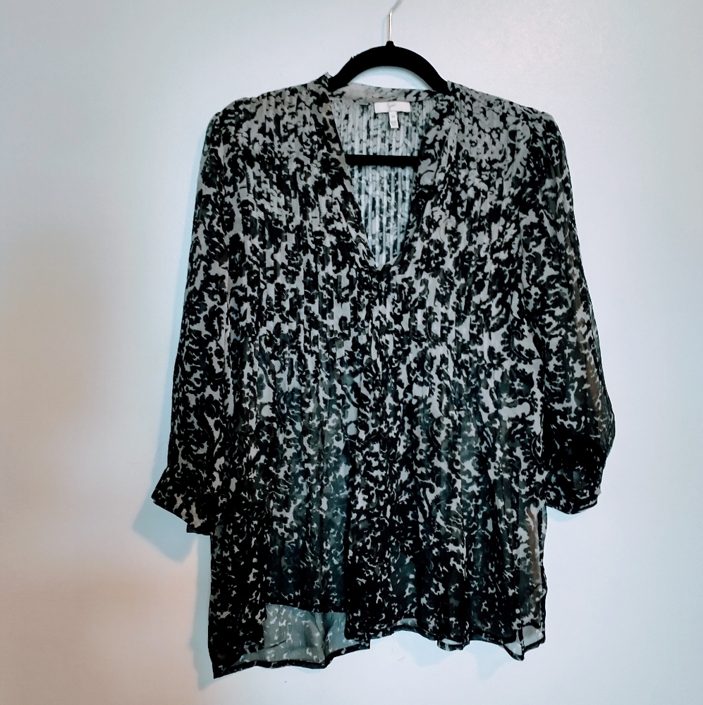 Joie grey long sleeve top size medium floral